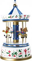 Small Foot Houten Muziekdoosje Paardenmolen Blauw/wit