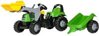 Rolly Toys Traptractor Rollykid Deutz-Fahr met lader en aanhanger