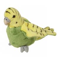 Nature Planet Pluche knuffel Parkiet groen 16 cm -