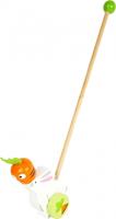 Small Foot stokroller konijn wit/oranje hout 57 cm