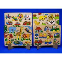 Top1Toys Knopjespuzzel dieren hout 30 X 22 cm 3 assorti