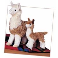 Pluche knuffel lama bruin/wit klein18 cm