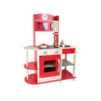 Small Foot speelgoedkeuken hout rood 78 x 34 x 106 cm