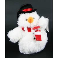Pluche sneeuwpop knuffel 14 cm