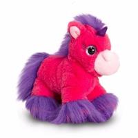 Pluche eenhoorn knuffel fuchsia roze 18 cm