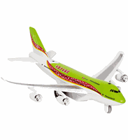 Bellatio Groen vliegtuigje met licht en geluid