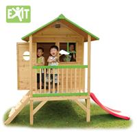 Exit Toys "Spielhaus ""Loft"" mit Veranda und Rutsche, natur, ca. 185 x 260 x 225 cm"