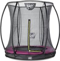 EXIT Silhouette Bodentrampolin ø244cm mit Sicherheitsnetz - rosa