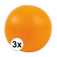 Oranje artikelen 3x Opblaasbare strandbal oranje 30 cm
