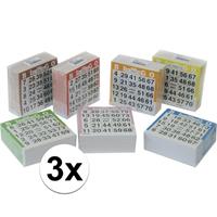 3x Bingo kaarten 1-75 gekleurd