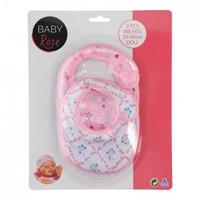 Johntoy John Toy Baby Rose slabbetje 2 stuks op kaart ( exclusief pop )