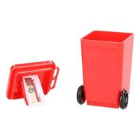 Rode rolcontainer puntenslijper - vuilnisbak potloodslijpers