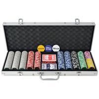 vidaXL Pokerset met 500 chips aluminium