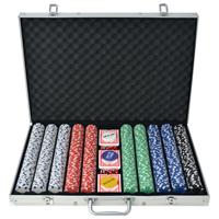 vidaXL Pokerset met 1000 chips aluminium