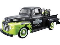 1:24 Auto Maisto Ford Pick Up F1 Â´48 und Modellmotorrad FL Panhead Harley Davidson