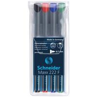 Schneider universele marker  Maxx 222 F permanent etui a 4 stuks assorti