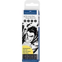 Faber Castell Tekenstift Pitt Artist Pen Manga 4-delig etui Black