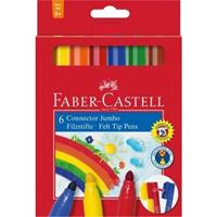 viltstiften Faber Castell Jumbo Connector kartonetui met 6 stuks