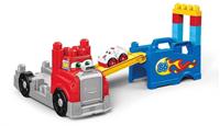 Mattel Mega Bloks Fast Tracks Rennwagen-Transporter mit Geräuschen (15 Teile)