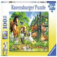 Ravensburger Verlag Ravensburger 10689 - Versammlung der Tiere, 100 Teile, XXL Puzzle