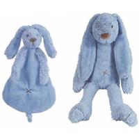 Happy Horse Richie donker blauw konijntje knuffeldoek/tuttel en knuffel - Kraamcadeau - Baby speelgoed