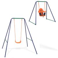 vidaXL 2-in-1 Einzelschaukel und Kleinkinderschaukel  Orange