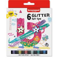 Glitter Viltstiften 6 Stuks