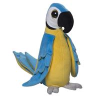Zachte pluche papegaai knuffel blauw 25 cm Blauw