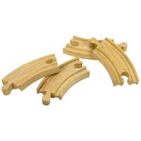 Bigjigs toys Houten Rails - Korte bochten, 4 stuks