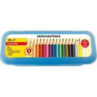 Eberhard Faber 16 Driehoekige kleurpotloden, schrijfpotlood, gum en puntenslijper