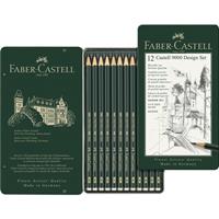 FABER-CASTELL Bleistift CASTELL 9000 Design, 12er Metalletui