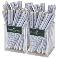 FABER-CASTELL Bleistift Jumbo GRIP silber, im Köcher