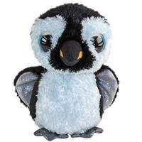 Lumo Stars knuffelpinguïn wit/zwart 15 cm