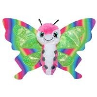 knuffelvlinder roze/groen 15 cm