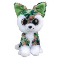 Lumo Stars knuffelwolf wit/bruin/groen 24 cm