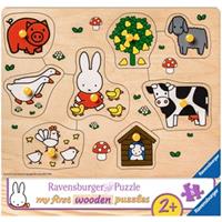 Ravensburger houten puzzel Nijntje op de boerderij - 8 stukjes