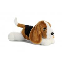 Aurora knuffelhond Basset Flopsie 30,5 cm zwart/wit/bruin