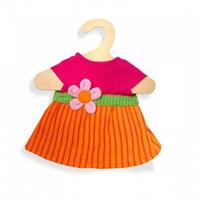 poppenkleding jurk Maya roze/oranje 35-45 cm