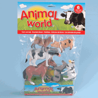 Plastic boerderij speelfiguren dieren 6 stuks Multi
