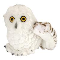 Wild Republic Pluche witte sneeuwuil knuffel vogel 15 cm speelgoed -