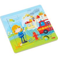 HABA Sales GmbH & Co. KG HABA 303770 - Holzrahmen-Puzzle, Feuerwehr, Kinderpuzzle, 9 Teile