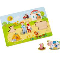 HABA 303769 - Greifpuzzle, Auf dem Bauernhof, Holzpuzzle, Kinderpuzzle, 8 Teile