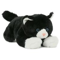 Semo Pluche zwart/witte poes/kat knuffel liggend 25 cm speelgoed Multi