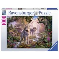 Ravensburger puzzel 1000 stukjes Wolvenfamilie in de zomer