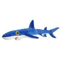 Nature Plush Planet Pluche blauwe haai knuffel 60 cm speelgoed Blauw