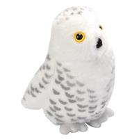 Pluche witte sneeuwuil met geluid knuffel vogel 13 cm speelgoed Wit
