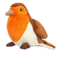 Aurora Pluche roodborstje vogel knuffel 20 cm speelgoed -
