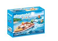 PLAYMOBIL 70091 - Family Fun - Spielset, Sportboot mit Fun-Reifen