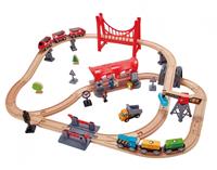 Hape Spielzeugeisenbahn-Gebäude "Eisenbahn-Set - Verkehrsreiche Stadt"