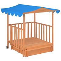 vidaXL Kinderspielhaus mit Sandkasten Tannenholz  Blau